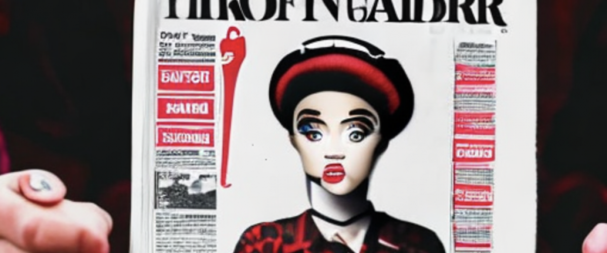 "A picture of a editorial newspaper looking like TikTok" Promt: Peder Haugfos, generated by Dezgo 