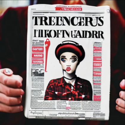 "A picture of a editorial newspaper looking like TikTok" Promt: Peder Haugfos, generated by Dezgo 